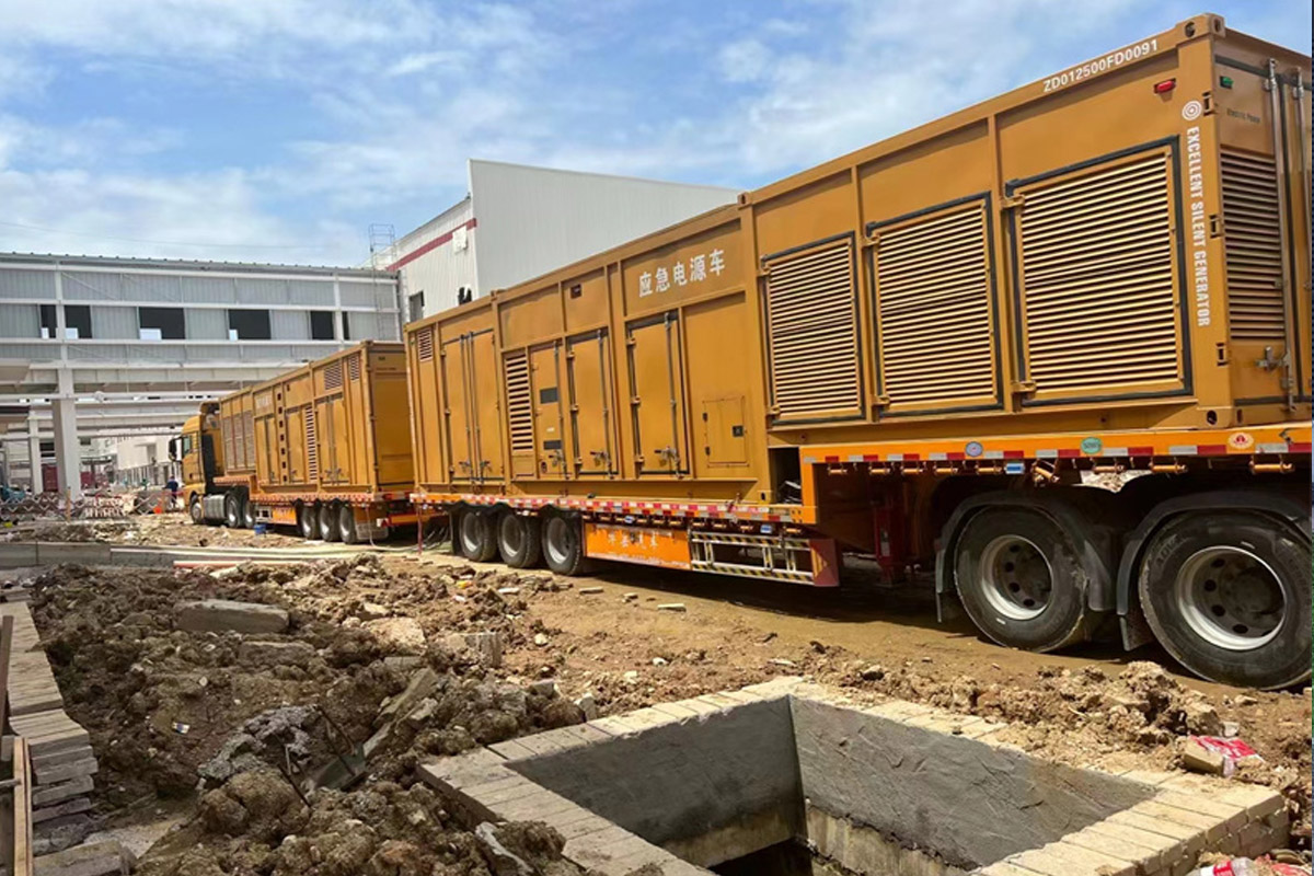 田东发电机租赁施工现场